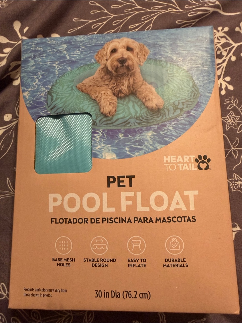 Heart to Tail Blue Pet Pool Float for Small Dogs